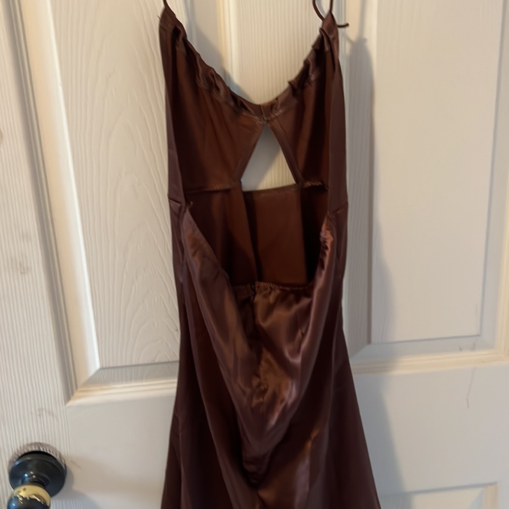 Brown silk dress